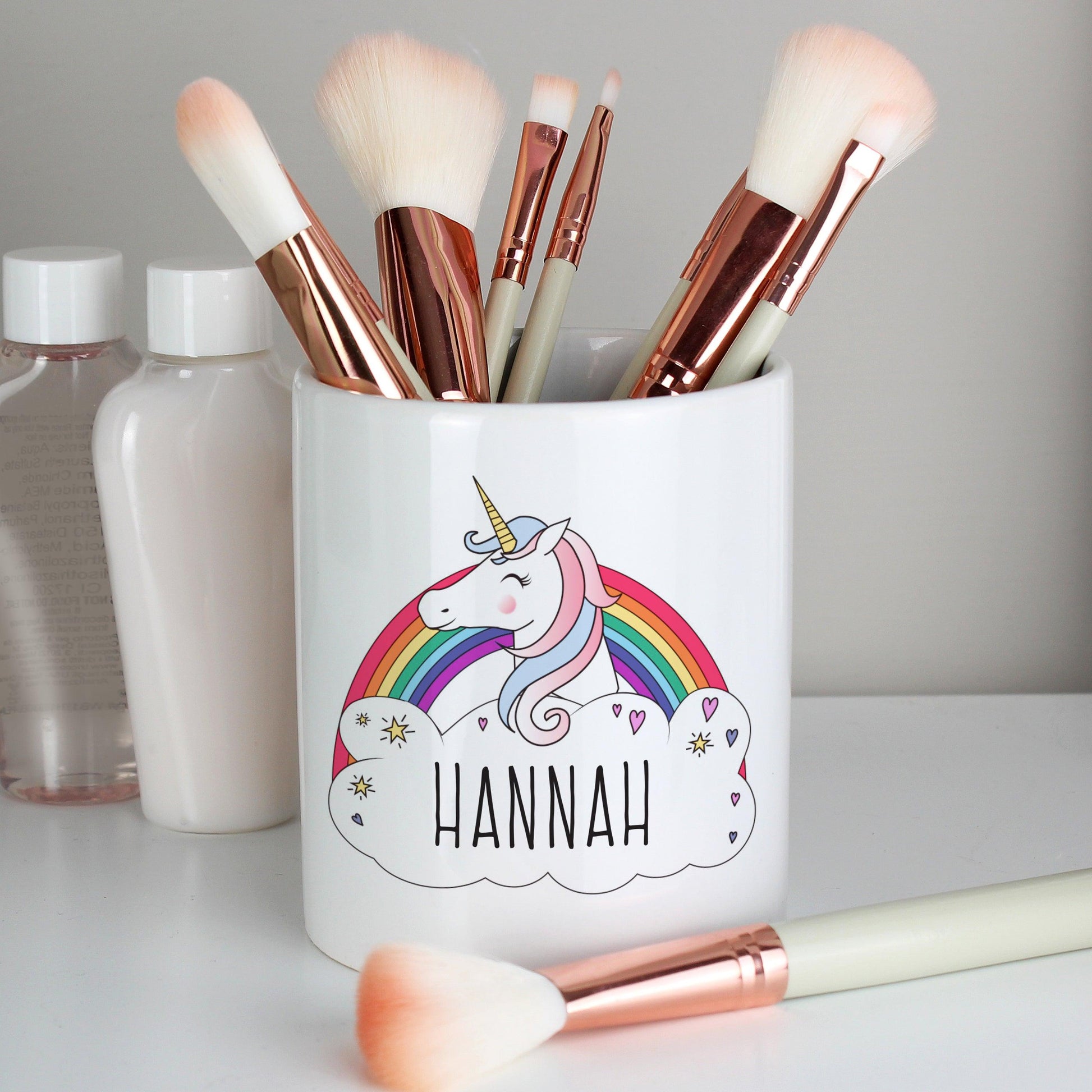 Personalised Unicorn Make Up Brush Holder