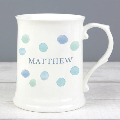 Personalised Blue Spot 15oz Mug