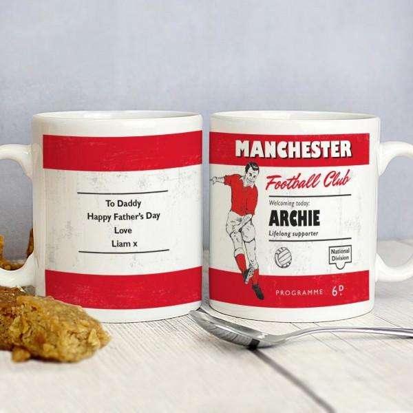 Personalised Vintage Football Red and White Supporter's Mug - Myhappymoments.co.uk