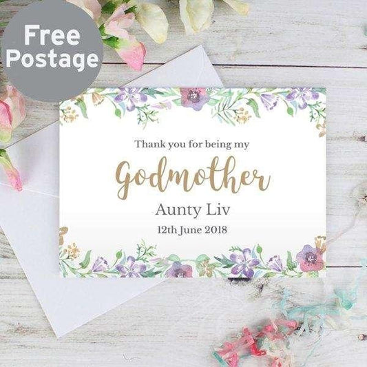 Personalised Thank You For Being My Godmother Card - Myhappymoments.co.uk