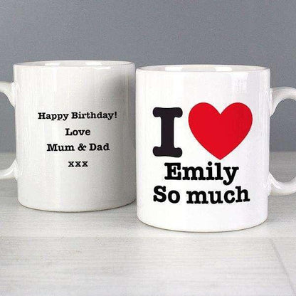 Personalised I LOVE Mug - Myhappymoments.co.uk