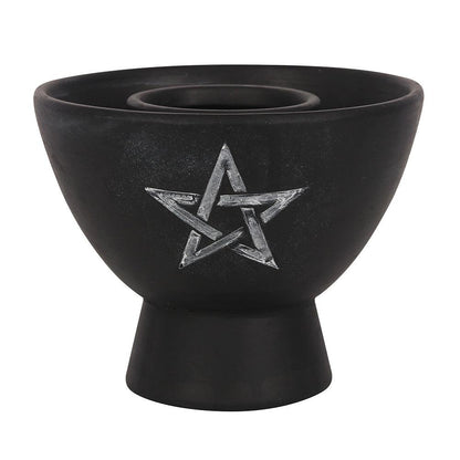 Black Pentagram Terracotta Smudge Stick Bowl