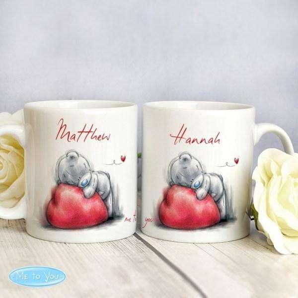 Personalised Me To You Heart Mug Set - Myhappymoments.co.uk