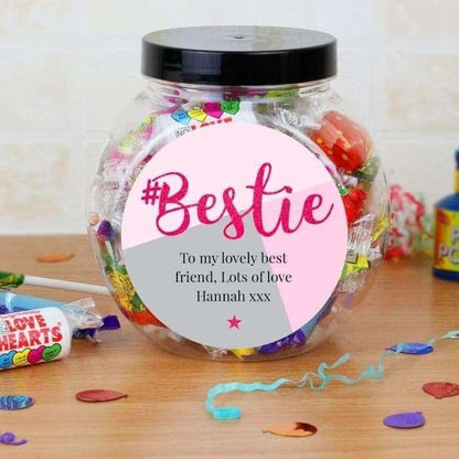 Personalised #Bestie Sweetie Jar - Myhappymoments.co.uk