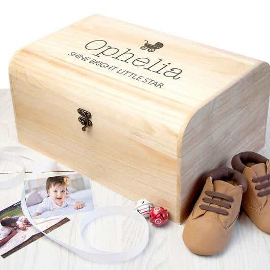 Personalised New Baby Pram Keepsake Chest