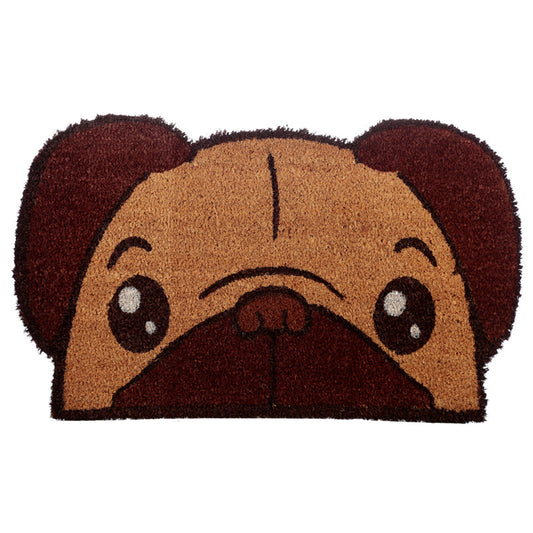 Mopps Pug Shaped Coir Door Mat