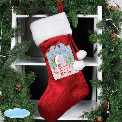 Personalised Tiny Tatty Teddy My 1st Christmas Luxury Stocking - Myhappymoments.co.uk