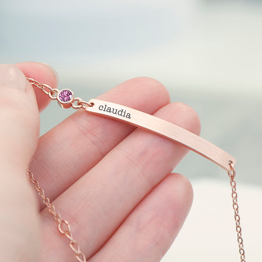 Personalised Rose Gold Birthstone Swarovski Crystal Bracelet