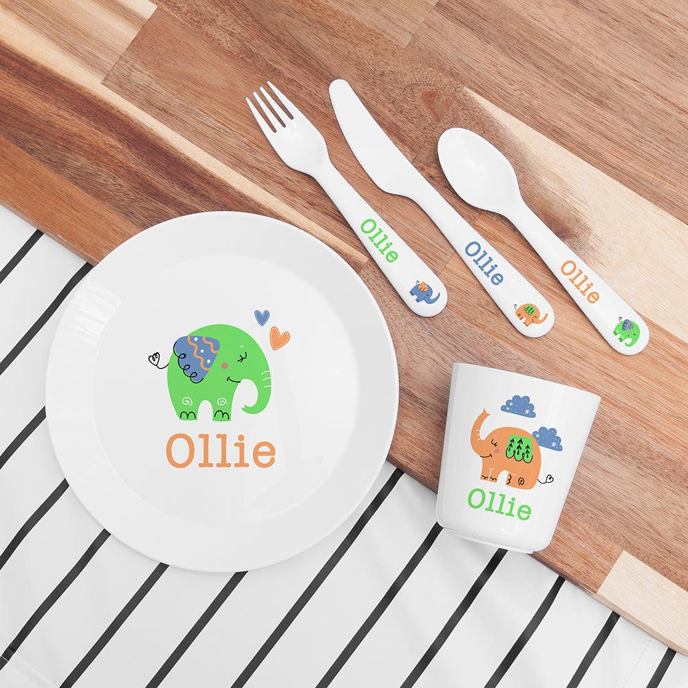 Personalised Children's Elephant Dinner Set