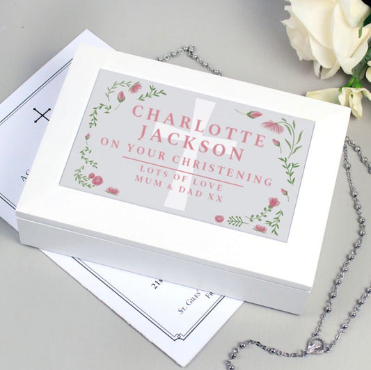 Personalised Christening Jewellery Box