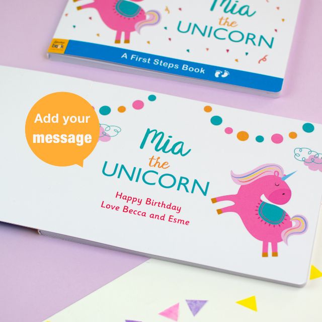 Personalised Unicorn Board Book - Myhappymoments.co.uk