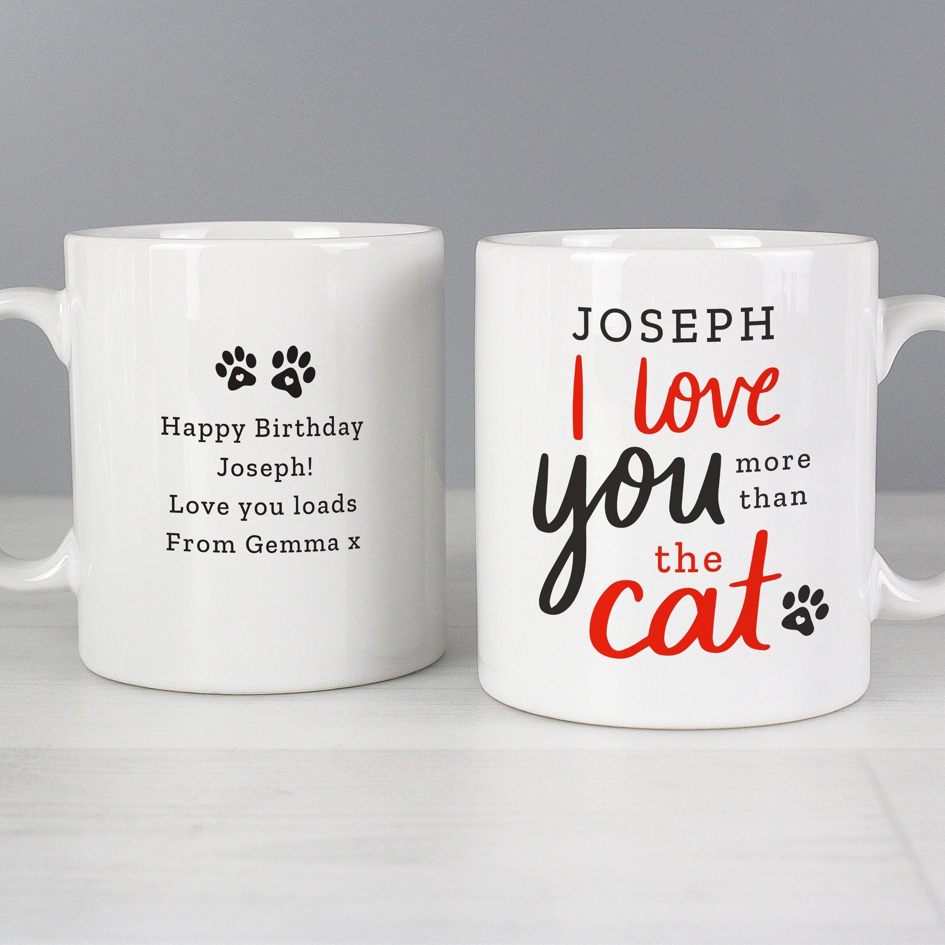 Personalised I Love You More Than The Cat Mug