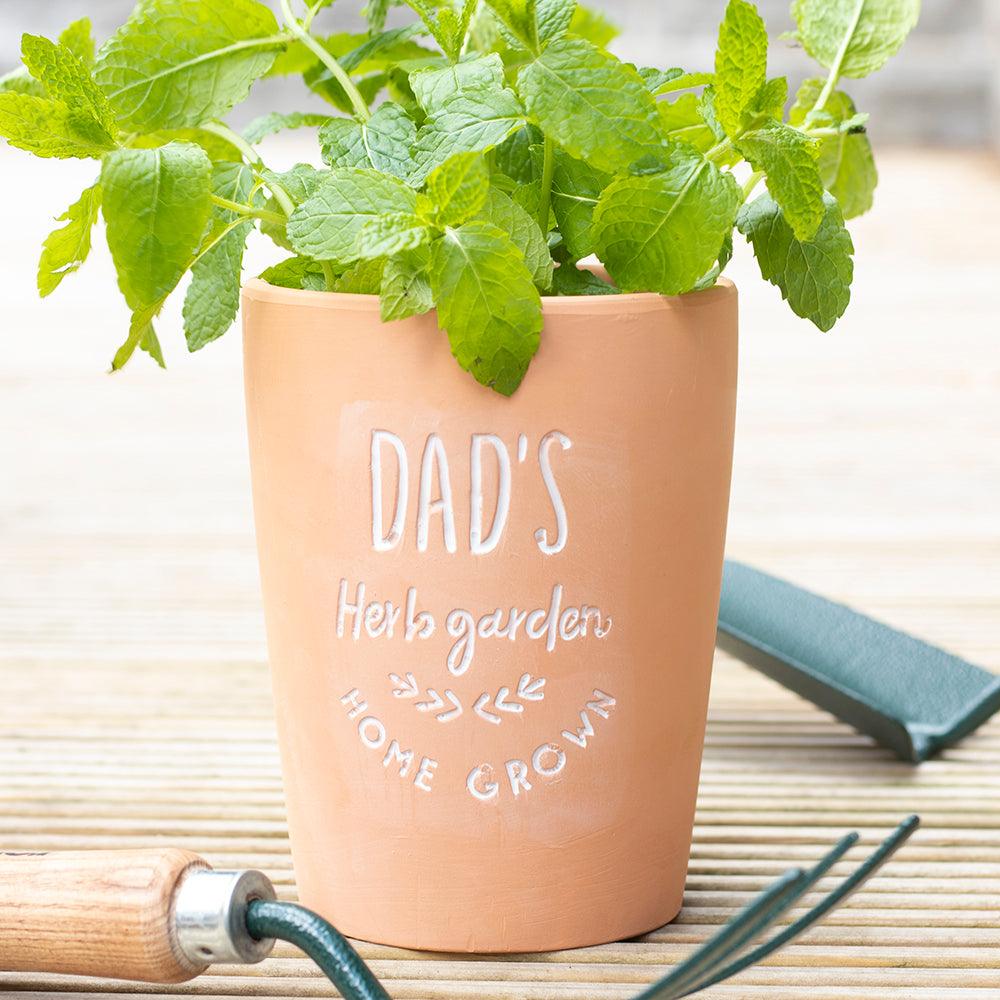 Dad's Herb Garden Terracotta Plant Pot