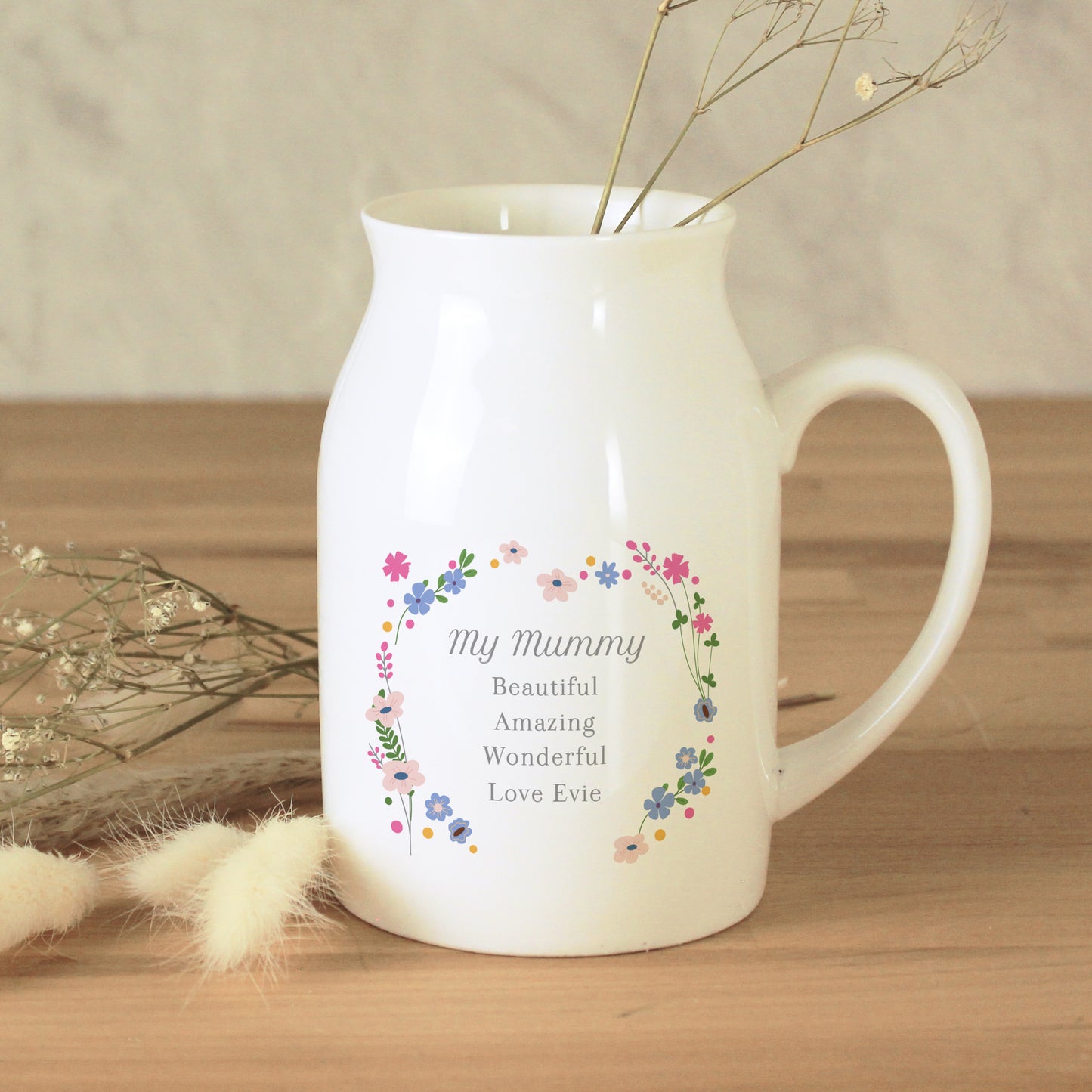 Personalised Floral Flower Jug