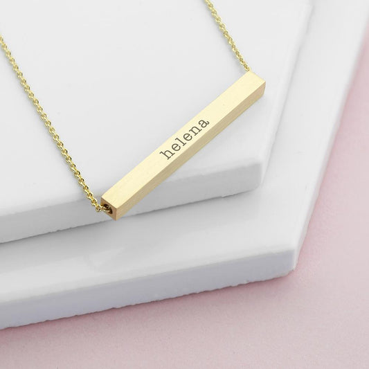 Personalised Horizontal Bar Necklace