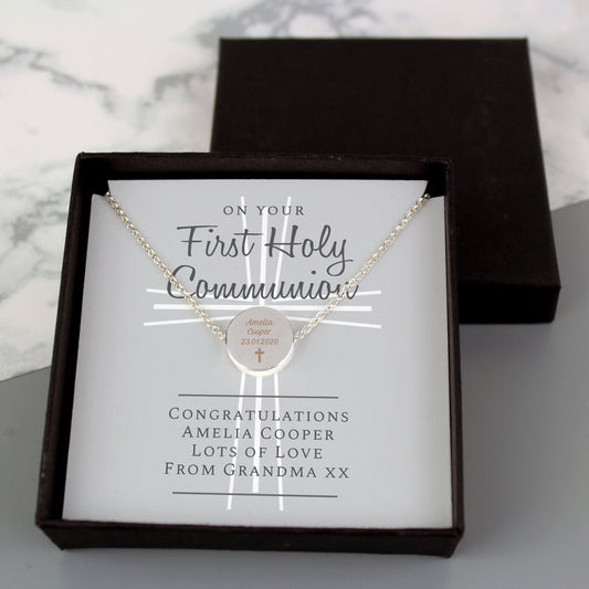 Personalised First Holy Communion Necklace & Box - Myhappymoments.co.uk