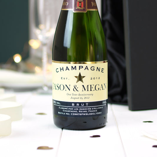 Personalised Bottle Of Champagne - Star Design