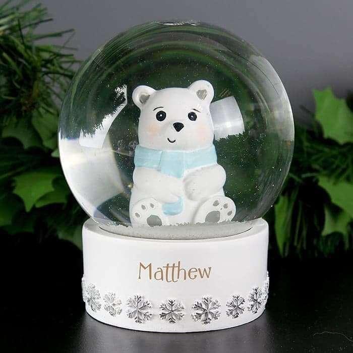 Personalised Polar Bear Snow Globe - Myhappymoments.co.uk