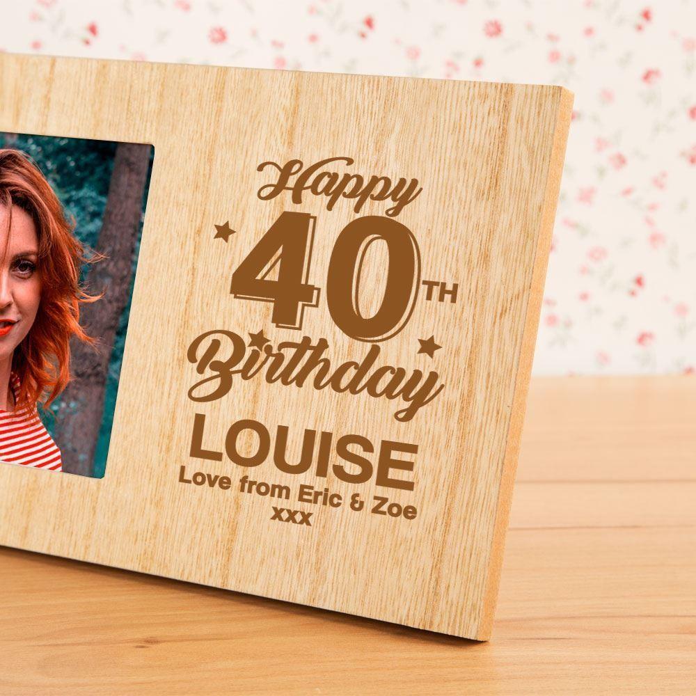 Personalised 40th Birthday Photo Frame