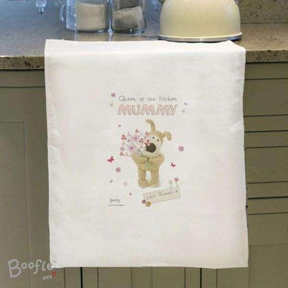 Personalised Boofle Flowers Tea Towel - Myhappymoments.co.uk