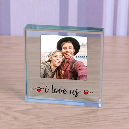 I Love Us Photo Glass Token