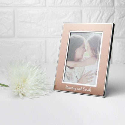 Personalised Small Rose Gold Metal Photo Frame - Myhappymoments.co.uk