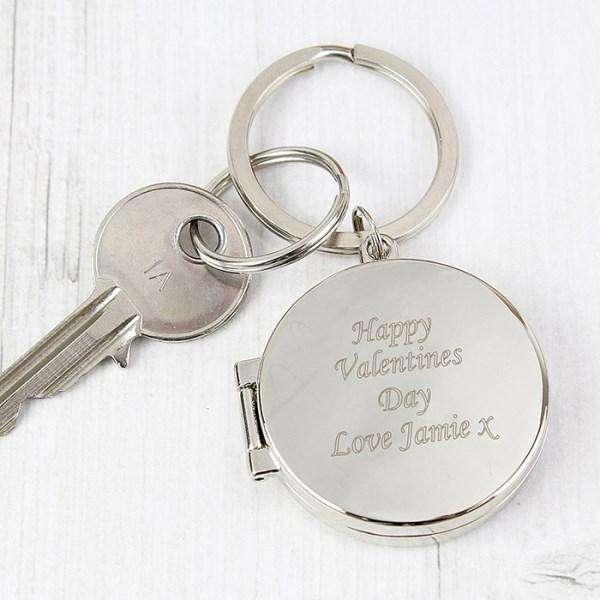 Personalised Round Photo Locket Keyring - Myhappymoments.co.uk