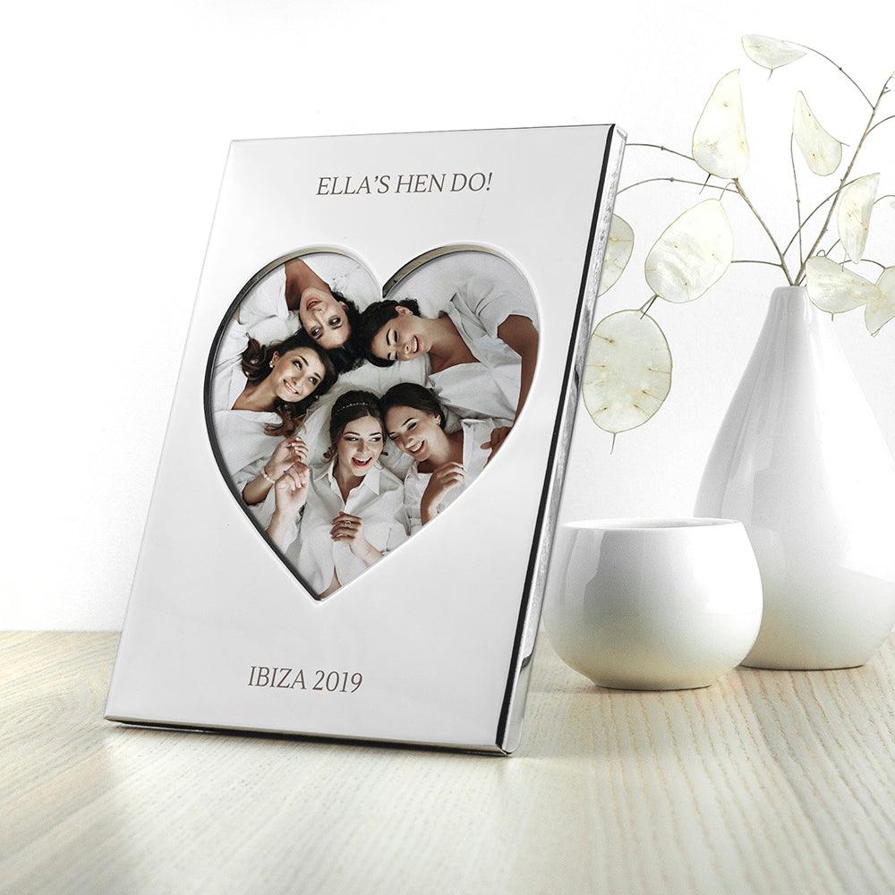 Personalised Silver Plated Heart Photo Frame