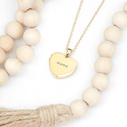 Personalised Heart Photo Locket Necklace - Gold Plated