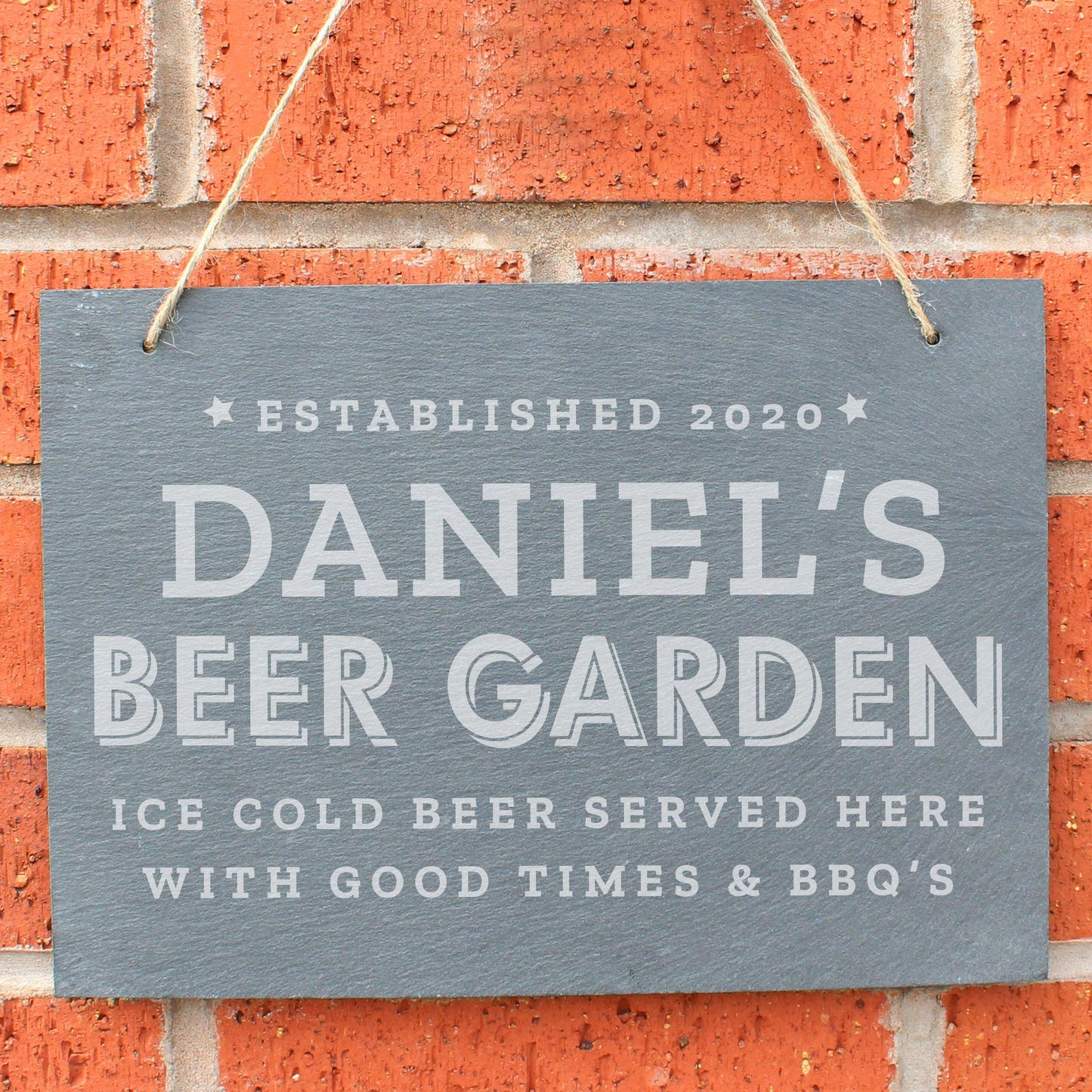 Personalised Beer Garden Hanging Large Slate Sign