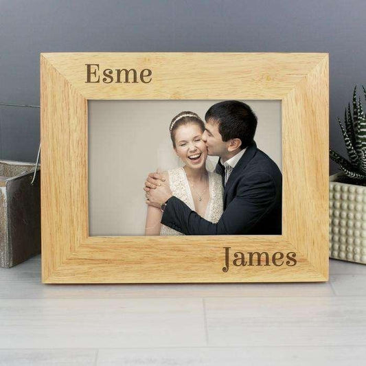 Personalised 6x4 Couples Wooden Photo Frame - Myhappymoments.co.uk