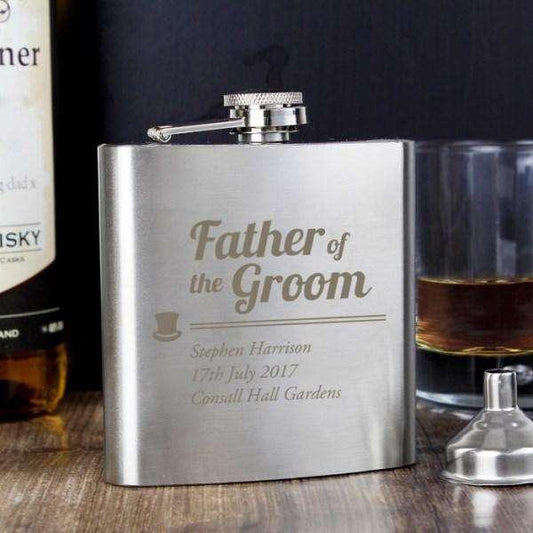 Personalised Father of the Groom Hip Flask - Myhappymoments.co.uk