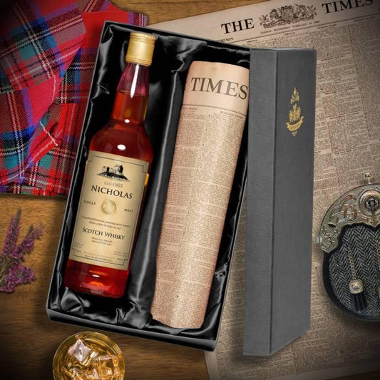 Personalised Single Malt Whisky & Newspaper