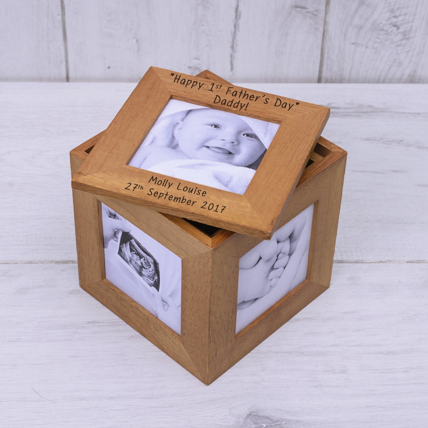 Personalised Happy 1st Father's Day Daddy Photo Keepsake Box