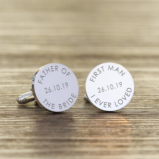 Personalised First Man I Ever Loved Cufflinks - Father Of The Bride - Pukka Gifts