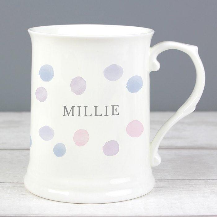 Personalised Pink Spot 15oz Mug