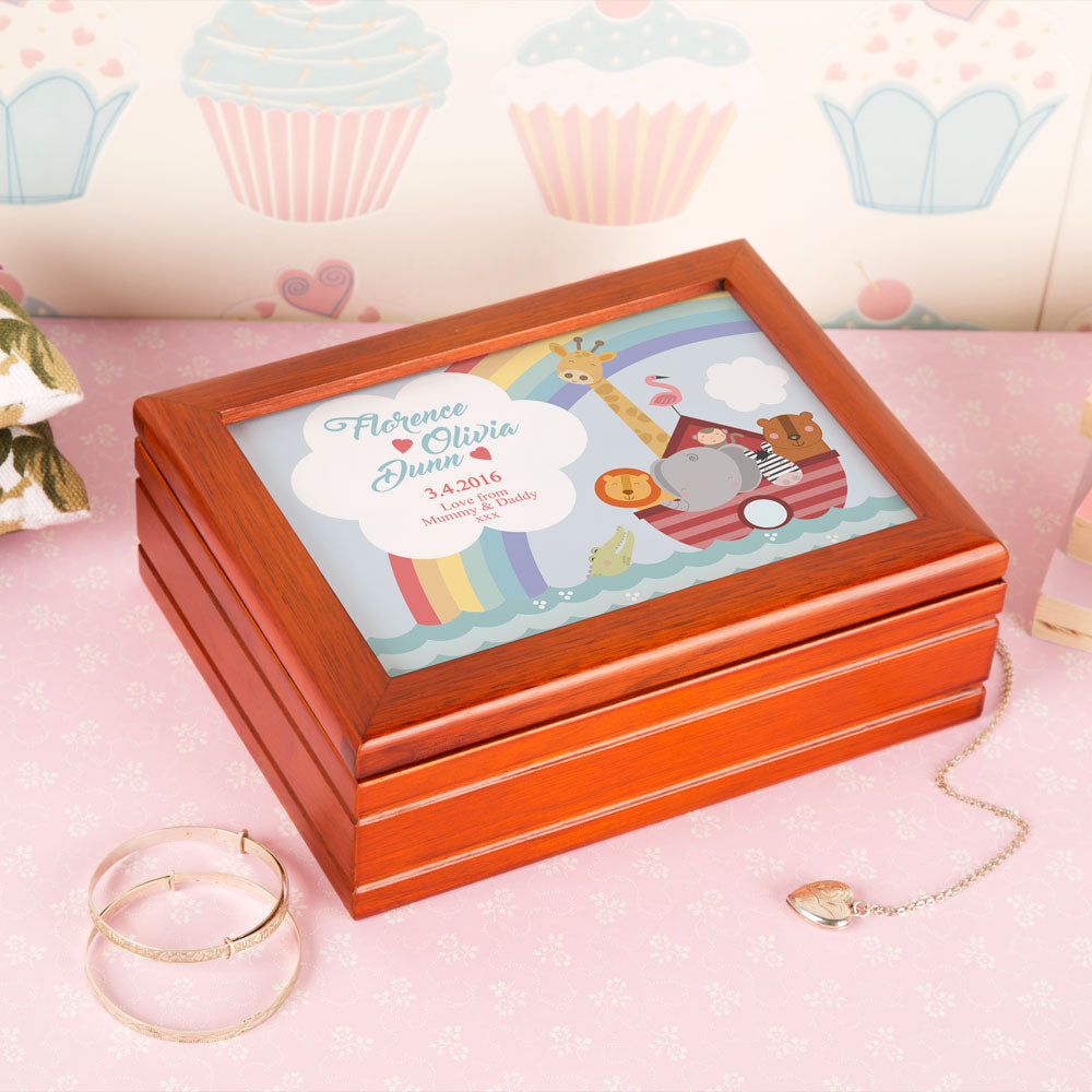 Personalised Noahs Ark Musical Jewellery box - Myhappymoments.co.uk