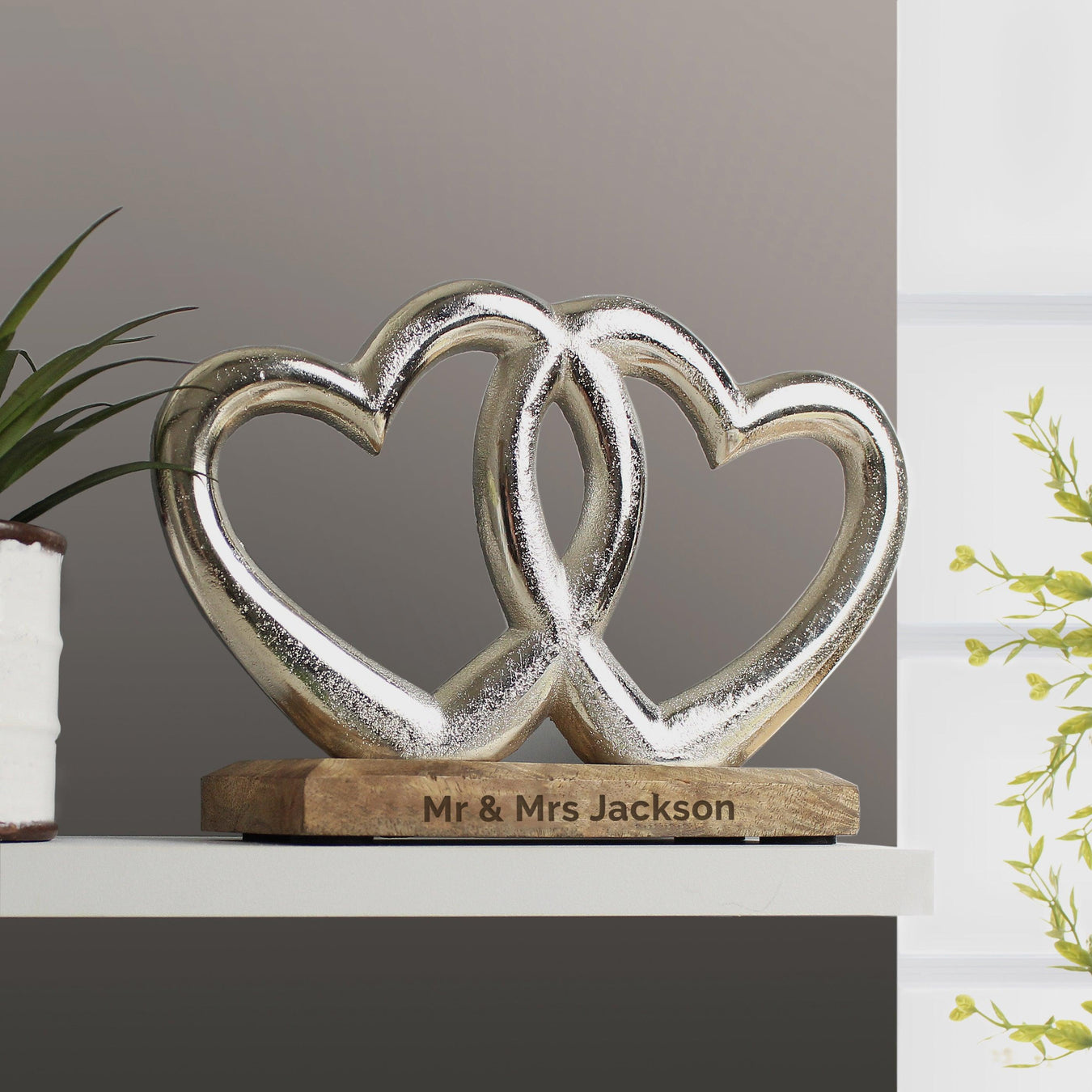 Personalised Free Standing Heart Ornaments