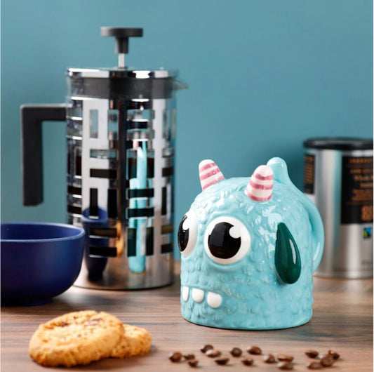 Novelty Monster Blue Upside Down Ceramic Shaped Mug