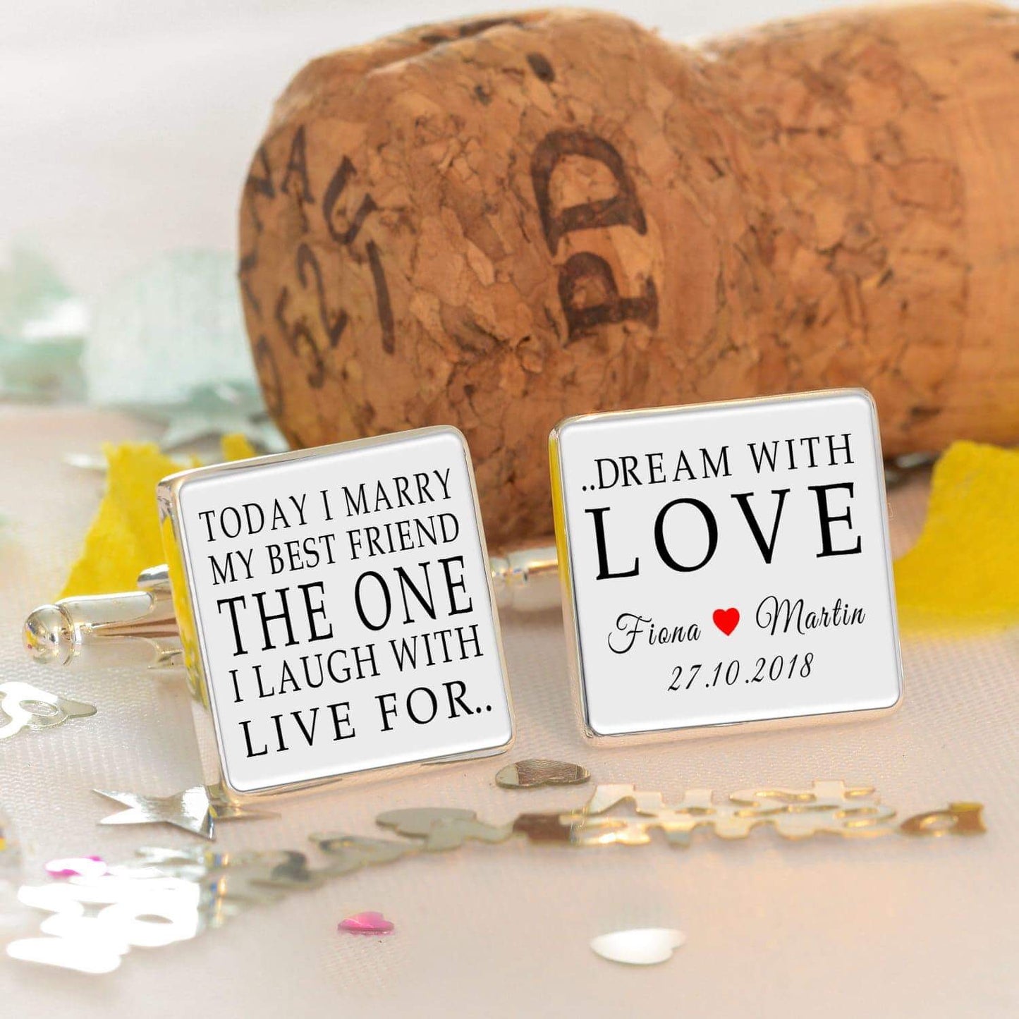 Personalised Today I Marry My Best Friend Wedding Cufflinks - Myhappymoments.co.uk