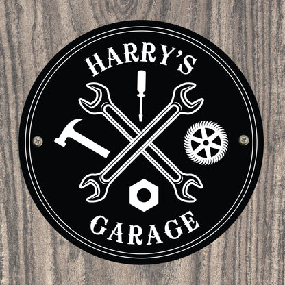 Personalised Black Garage Sign