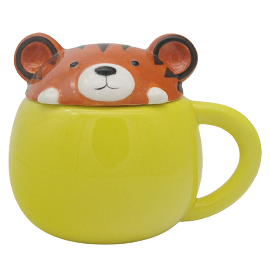 Adoramals Tiger Peeping Lid Ceramic Lidded Mug