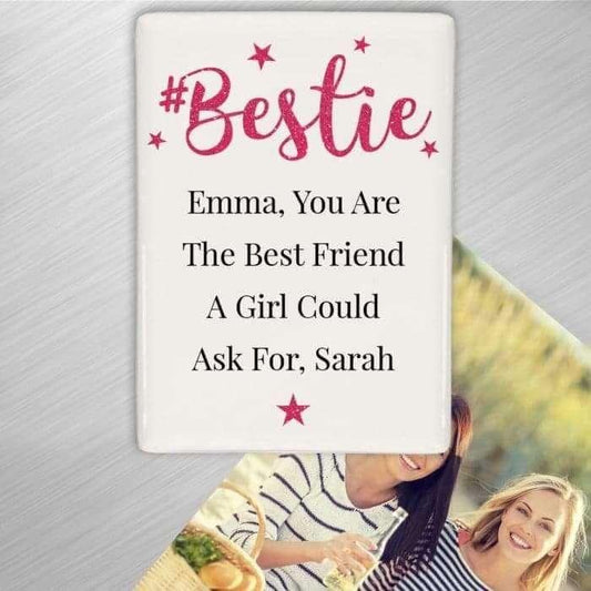 Personalised #Bestie Fridge Magnet - Myhappymoments.co.uk