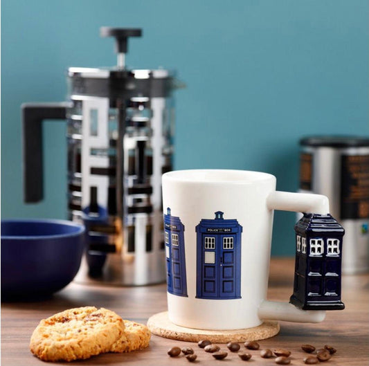 Police Box Ceramic Shaped Handle Mug