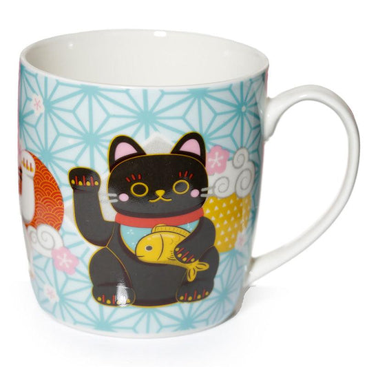 Maneki Neko Lucky Cat Porcelain Mug