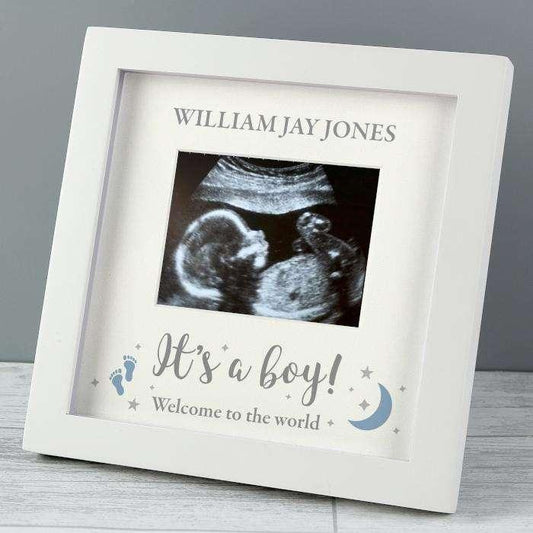 Personalised It's A Boy Baby Scan Photo Frame 4 x 3 - Myhappymoments.co.uk