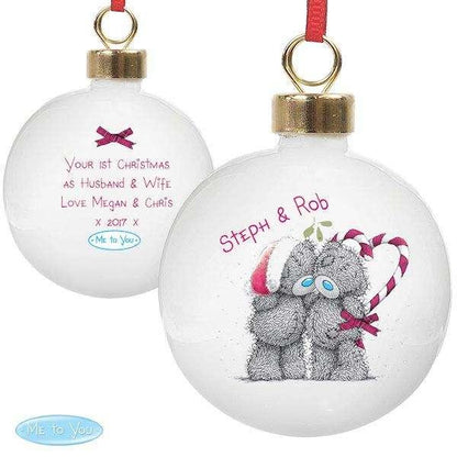 Personalised Me To You Couple Christmas Bauble - Myhappymoments.co.uk