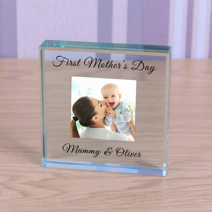 Personalised First Mother’s Day Photo Glass Token - Mummy &