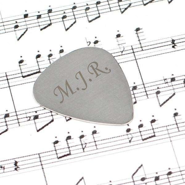 Personalised Initials Silver Plectrum - Myhappymoments.co.uk