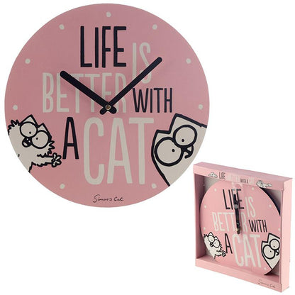 Simon's Cat Slogan Wall Clock